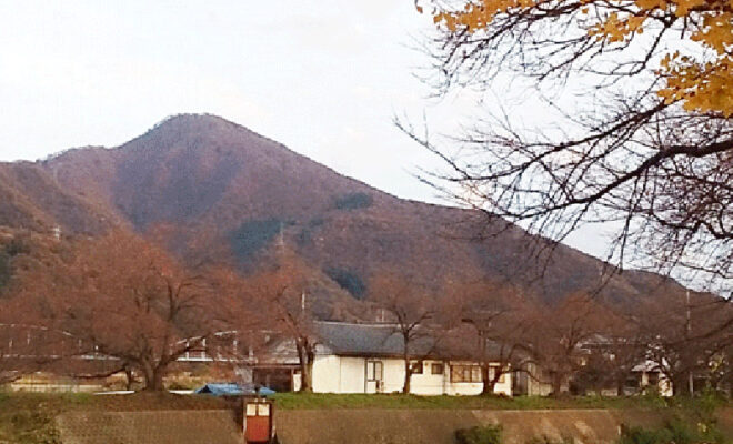 紅葉と日野山